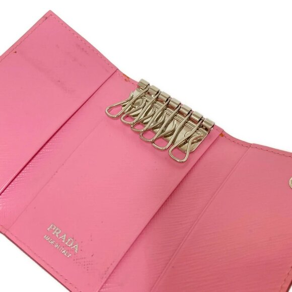PRADA - Pink Dark Gray Multi PVC Key Case - Picture 3 of 6